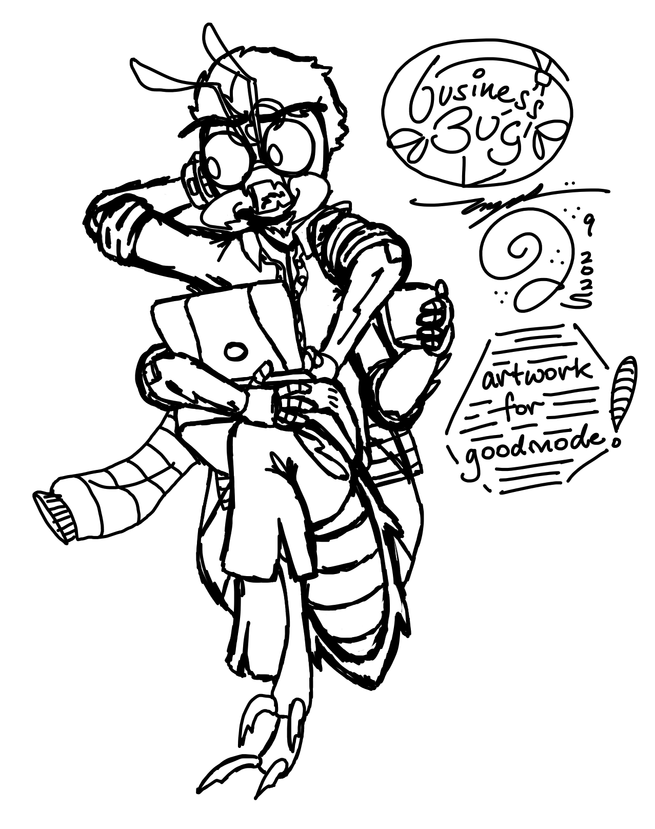 FRENZ!!!!! I made this when I was still STARSTRUCK by the cool and awesome artist goodmode, who joined a Discord server I'm in. They, me, and at least three other people are all in this little friend group we call Team Mail for reasons I will simply wink at you and not saying anything 😉