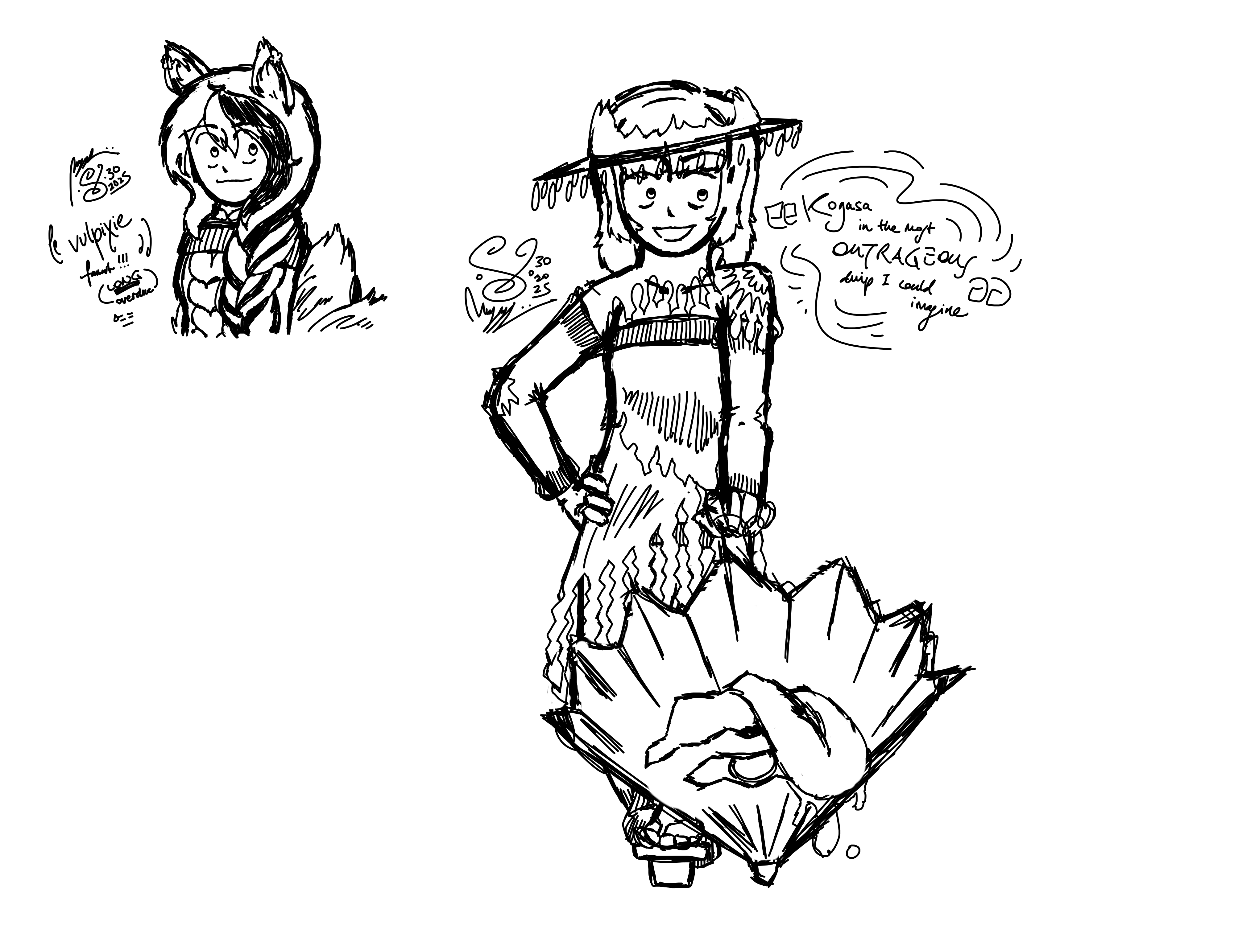 The sneak peek!!! Vulpixie, and Kogasa Tatara in tattered drippy-looking drip?!?! 👀
